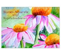 Calendrier 2027 · US Version · Aquarelles de fleurs | Les fleurs m'inspirent tout simplement à peindre grâce à leur splendeur colorée · DIN A4 paysage · CALVENDO Calendrier mural