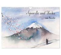 Calendrier 2027 · US Version · Aquarelles et haïkus de Bashō | Œuvres d'art à l'aquarelle peintes à la main et poésie japonaise illustrée · DIN A4 paysage · CALVENDO Calendrier mural