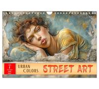 Calendrier 2027 · US Version · Art de rue - Couleurs urbaines | Les visages de la ville: des histoires entre couleurs et béton · DIN A4 paysage · CALVENDO Calendrier mural