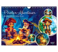 Calendrier 2027 · US Version · Aventure de pirates - En quête du trésor | caché · Un voyage fantastique vers des îles secrètes et des trésors oubliés · DIN A4 paysage · CALVENDO Calendrier mural