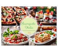 Calendrier 2027 · US Version · Buongusto Italia - Une année de délices de | l'IA italienne · Plats principaux et desserts d'Italie générés par IA · DIN A4 paysage · CALVENDO Calendrier mural