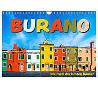 Calendrier 2027 · US Version · Burano - L'île aux maisons colorées | La petite île du lagon de Venise en images hautes en couleur · DIN A4 paysage · CALVENDO Calendrier mural