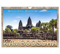 Calendrier 2027 · US Version · Cambodge, Angkor Thom, Angkor Wat et Bayon | Angkor, l'un des plus grands ensembles architecturaux religieux au monde · DIN A4 paysage · CALVENDO Calendrier mural