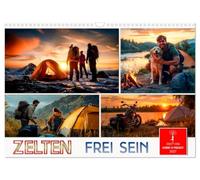 Calendrier 2027 · US Version · Camping : la liberté avant tout | C'est ça, la liberté: vivre ses propres aventures sans aucune limite · DIN A3 paysage · CALVENDO Calendrier mural