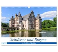 Calendrier 2027 · US Version · Châteaux et palais en | Rhénanie-du-Nord-Westphalie · Vues de châteaux et de palais entourés de douves… · DIN A3 paysage · CALVENDO Calendrier mural