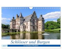 Calendrier 2027 · US Version · Châteaux et palais en | Rhénanie-du-Nord-Westphalie · Vues de châteaux et de palais entourés de douves… · DIN A4 paysage · CALVENDO Calendrier mural