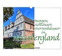 Calendrier 2027 · US Version · Châteaux, palais et manoirs de la région du | Weserbergland · Impressions enchanteuses de la Renaissance de la Weser · DIN A3 paysage · CALVENDO Calendrier mural
