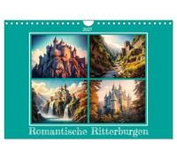 Calendrier 2027 · US Version · Châteaux romantiques de chevaliers | Des scènes oniriques avec des remparts et des tours · DIN A4 paysage · CALVENDO Calendrier mural
