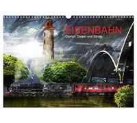 Calendrier 2027 · US Version · CHEMIN DE FER - vapeur, diesel et | électricité · Une histoire d'amour ferroviaire en 13 images · DIN A3 paysage · CALVENDO Calendrier mural