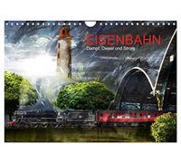 Calendrier 2027 · US Version · CHEMIN DE FER - vapeur, diesel et | électricité · Une histoire d'amour ferroviaire en 13 images · DIN A4 paysage · CALVENDO Calendrier mural