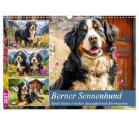 Calendrier 2027 · US Version · Chien de montagne bernois | Des âmes douces, entre joie alpine et soif d'aventure · Ces photos mettent en… · DIN A3 paysage · CALVENDO Calendrier mural