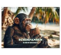 Calendrier 2027 · US Version · Chimpanzés - Une année avec les grands | singes · Les singes dans les scénarios mensuels · DIN A4 paysage · CALVENDO Calendrier mural