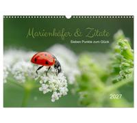 Calendrier 2027 · US Version · Coccinelles et citations | Sept clés du bonheur · Calendrier « Lucky Beetle » : citations et photos · DIN A3 paysage · CALVENDO Calendrier mural