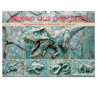 Calendrier 2027 · US Version · Créatures de l'époque préhistorique | Des images en relief fascinantes · générées par l'IA · DIN A3 paysage · CALVENDO Calendrier mural