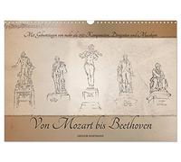 Calendrier 2027 · US Version · De Mozart à Beethoven | Des compositeurs célèbres représentés dans des illustrations élégantes… · DIN A3 paysage · CALVENDO Calendrier mural