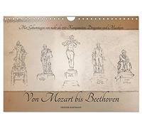 Calendrier 2027 · US Version · De Mozart à Beethoven | Des compositeurs célèbres représentés dans des illustrations élégantes… · DIN A4 paysage · CALVENDO Calendrier mural