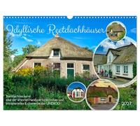 Calendrier 2027 · US Version · Des maisons idylliques au toit de chaume | La pose de chaume : l'une des techniques artisanales les plus anciennes · DIN A3 paysage · CALVENDO Calendrier mural