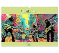 Calendrier 2027 · US Version · Des musiciens dans le style pop art | Des collages créatifs mêlant divers styles musicaux · DIN A3 paysage · CALVENDO Calendrier mural