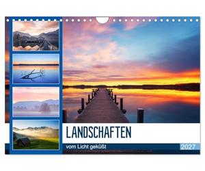 Calendrier 2027 · US Version · Des paysages baignés de lumière | Des paysages baignés respectivement par les premières et les dernières lueurs… · DIN A4 paysage · CALVENDO Calendrier mural