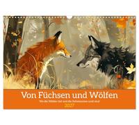 Calendrier 2027 · US Version · Des renards et des loups | Les gardiens des secrets anciens · DIN A3 paysage · CALVENDO Calendrier mural