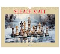 Calendrier 2027 · US Version · Échec et mat | Aquarelles inspirées du célèbre jeu d'échecs · créées par l'IA · DIN A4 paysage · CALVENDO Calendrier mural