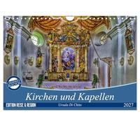 Calendrier 2027 · US Version · Églises et chapelles | Une sélection allant des grandes églises aux petites chapelles au bord de la… · DIN A4 paysage · CALVENDO Calendrier mural