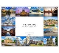 Calendrier 2027 · US Version · Europe Les capitales | Douze magnifiques photos des plus belles villes d'Europe · DIN A4 paysage · CALVENDO Calendrier mural