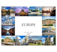 Calendrier 2027 · US Version · Europe Les capitales | Douze magnifiques photos des plus belles villes d'Europe · DIN A3 paysage · CALVENDO Calendrier mural