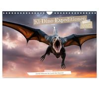 Calendrier 2027 · US Version · Expéditions de dinosaures grâce à l'IA | douze mois au pays des dinosaures · Les dinosaures · images de ces créatures… · DIN A4 paysage · CALVENDO Calendrier mural