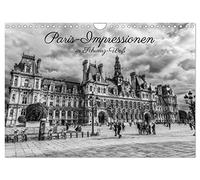 Calendrier 2027 · US Version · Impressions de Paris en noir et blanc | Vues de Paris en photographies en noir et blanc · DIN A4 paysage · CALVENDO Calendrier mural
