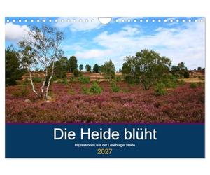 Calendrier 2027 · US Version · La lande est en fleurs | Des paysages de landes en fleurs, des bergers avec leur troupeau de… · DIN A4 paysage · CALVENDO Calendrier mural