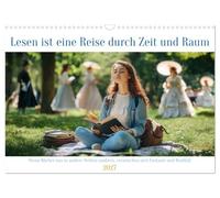 Calendrier 2027 · US Version · La lecture est un voyage à travers le temps | et l'espace · Quand les pensées prennent forme au fil de la lecture · DIN A3 paysage · CALVENDO Calendrier mural