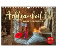 Calendrier 2027 · US Version · LA PLEINE CONSCIENCE - Les chemins du | bonheur · Guide pour une vie en pleine conscience · DIN A4 paysage · CALVENDO Calendrier mural