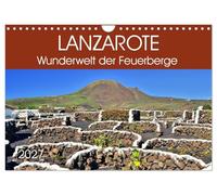 Calendrier 2027 · US Version · Lanzarote, l'île de la mer | Le monde merveilleux des montagnes de feu · L'île colorée des éléments · DIN A4 paysage · CALVENDO Calendrier mural