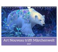 Calendrier 2027 · US Version · L'Art nouveau à la rencontre de l'univers | des contes de fées · Un merveilleux univers féérique peuplé d'animaux · DIN A4 paysage · CALVENDO Calendrier mural