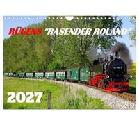 Calendrier 2027 · US Version · Le « Racing Roland » de Rügen | La Rügen Bäderbahn et ses locomotives à vapeur · DIN A4 paysage · CALVENDO Calendrier mural