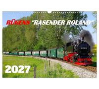 Calendrier 2027 · US Version · Le « Racing Roland » de Rügen | La Rügen Bäderbahn et ses locomotives à vapeur · DIN A3 paysage · CALVENDO Calendrier mural