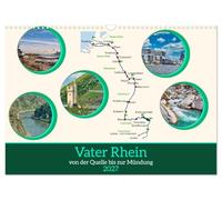 Calendrier 2027 · US Version · Le Rhin, de sa source à son embouchure | Le plus long fleuve d'Allemagne · DIN A3 paysage · CALVENDO Calendrier mural