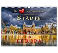 Calendrier 2027 · US Version · Les 12 villes les plus visitées d'Europe | Chaque mois, l'une des villes les plus visitées d'Europe, classée par ordre… · DIN A3 paysage · CALVENDO Calendrier mural