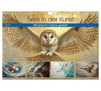 Calendrier 2027 · US Version · Les animaux dans l'art | Dans l'art, les animaux sont des symboles vivants qui allient nature, culture… · DIN A4 paysage · CALVENDO Calendrier mural