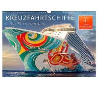 Calendrier 2027 · US Version · Les bateaux de croisière | le monde vous attend · J'ai hâte de partir pour mon prochain voyage, et même… · DIN A3 paysage · CALVENDO Calendrier mural