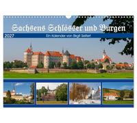 Calendrier 2027 · US Version · Les châteaux et forteresses de Saxe | Châteaux et forteresses en Saxe · DIN A3 paysage · CALVENDO Calendrier mural