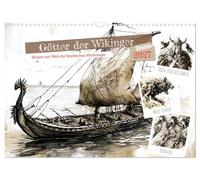 Calendrier 2027 · US Version · Les dieux des Vikings - Esquisses de | l'univers de la mythologie nordique · Dieux, bateaux-dragons, légendes : un… · DIN A3 paysage · CALVENDO Calendrier mural