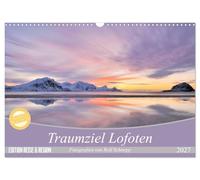 Calendrier 2027 · US Version · Les Lofoten, une destination de rêve | Les Lofoten : laissez-vous envoûter par la lumière arctique · DIN A3 paysage · CALVENDO Calendrier mural
