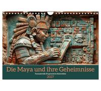 Calendrier 2027 · US Version · Les Mayas et leurs secrets | Reliefs mayas pleins de fantaisie · DIN A4 paysage · CALVENDO Calendrier mural