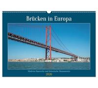 Calendrier 2027 · US Version · Les ponts en Europe | Des ponts anciens et modernes enjambent les fleuves et les bras de mer d'Europe… · DIN A3 paysage · CALVENDO Calendrier mural