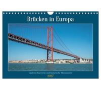 Calendrier 2027 · US Version · Les ponts en Europe | Des ponts anciens et modernes enjambent les fleuves et les bras de mer d'Europe… · DIN A4 paysage · CALVENDO Calendrier mural