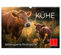 Calendrier 2027 · US Version · Les vaches : d'adorables bovins | Les vaches, ces créatures particulièrement attachantes des pâturages, des… · DIN A3 paysage · CALVENDO Calendrier mural
