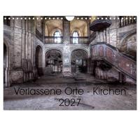 Calendrier 2027 · US Version · Lieux abandonnés - églises | 12 superbes œuvres photographiques représentant des églises abandonnées · DIN A4 paysage · CALVENDO Calendrier mural