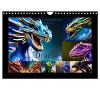 Calendrier 2027 · US Version · L'univers imaginaire des dragons | Un univers fascinant peuplé de dragons, qui prend vie grâce à des couleurs… · DIN A4 paysage · CALVENDO Calendrier mural